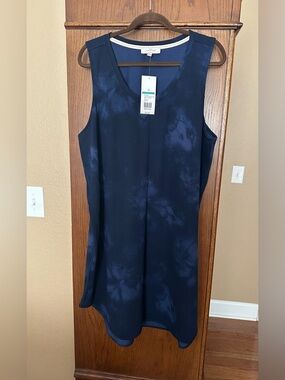 New Directions Studio Navy Blue Tie-Dye Dress